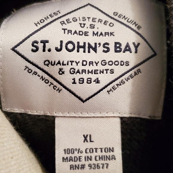 NWOT Mens Charcoal Grey St John's Bay Crewneck Sweater size XL - Picture 2 of 2